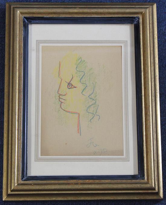 § Jean Cocteau (1889-1963) Profile, 7 x 5in.